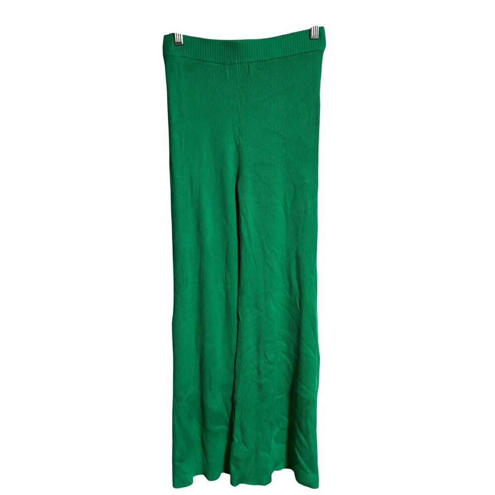 House Of Harlow 1960 Womens Ribbed Flare Pants XS Green Casual Boho READ FLAW - Picture 3 of 8